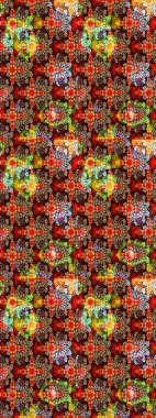 Raster düz çiçek çizim deseni. Hediye ambalaj kağıdı, tebrik kartları, posterler ve pankart tasarımı. Kırmızı renkte çiçekler.