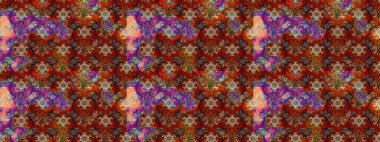 Soyut etnik raster çizim kalıbı. Kabile sanatı boho baskısı, klasik çiçek arkaplanı. Arkaplan dokusu, duvar kağıdı, kahverengi renkli çiçek teması.