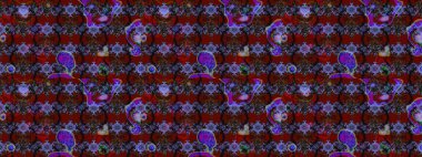 Çiçek duvar kağıdı. Renkli süs kenarı. Hint süsü. Çizim kalıbı. Raster illüstrasyonu. Kırmızı renklerde.