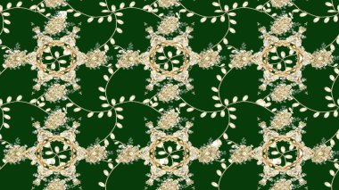 Raster illüstrasyonu. Yeşil renkli çiçekler. Çizim çiçek deseni duvar kağıdı için kullanılabilir.