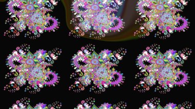 Küçük çiçekteki sevimli çiçek deseni. Siyah renkte çiçekler.