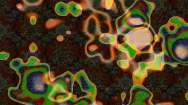 Varicolobrown Raster çizimi. Bir sürü kahverengi ve soyut çiçekli tropik eskiz deseni. Küçük çiçekte sevimli çiçek deseni var..