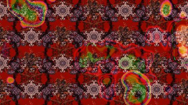 Çiçek süslemeli çizim deseni. Kahverengi renkli çiçekler. Raster illüstrasyonu.