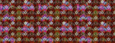 Çiçekli karalama şeklinde Raster çiçek deseni. Nazik, narin çiçek arkaplanı. Kahverengi renkte çiçekler.