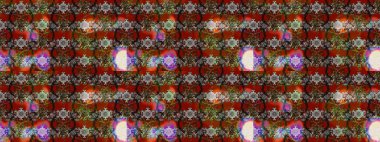 Üzerinde gelincikler ve vadi zambakları olan renkli çiçek desenli nakış deseni. Tekstil tasarımı için kahverengi renkli geleneksel halk çiçekleri buketi.