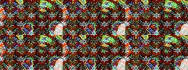 Şirin çiçekli eskiz deseni ve kahverengi renkli yapraklar, suluboya çiçek deseni, duvar kağıdı, kart veya kumaş için fayanslı. Raster illüstrasyonu.