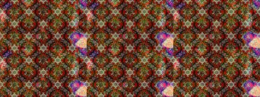 Raster illüstrasyonundaki çiçek desenli çizim. Suluboya tarzında kahverengi renkte çiçekler.