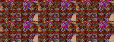 Parlak renkli çiçekleri ve kahverengi renkli yaprakları olan harika bir çiçek deseni. Moda baskıları için zarif bir şablon. Modern çiçek arkaplanı. Halk stili.