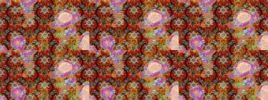 Eskiz klasiği. Raster Şirin kumaş deseni. Renkli Bahar Teması eskiz kalıbı. Düz Çiçek Elementleri Tasarımı.