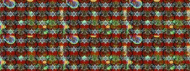 Raster illüstrasyonundaki çiçek desenli çizim. Suluboya tarzında kahverengi renkte çiçekler.