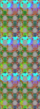 Çiçeklerle suluboya desenli çiçek deseni. Raster illüstrasyonu. Yeşil ve gri renkli güzel tekstil.