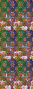 Yeşil ve kahverengi renkte manzaralı çiçek deseni. Sevgililer günü ve tebrik kartı konsepti için şık bir davetiye. Üst manzara, yumuşak stil. Çiçek kompozisyonu, el boyası, hassas şablon..