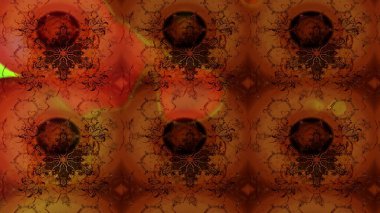 Raster illüstrasyonundaki çiçek desenli çizim. Kahverengi renkte çiçekler.