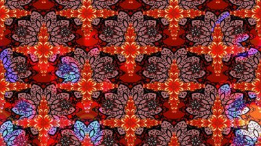 Küçük bir çiçekte eskiz deseni. Hoş bir çiçek geçmişi var. Güzel kumaş deseni. Raster illüstrasyonu.