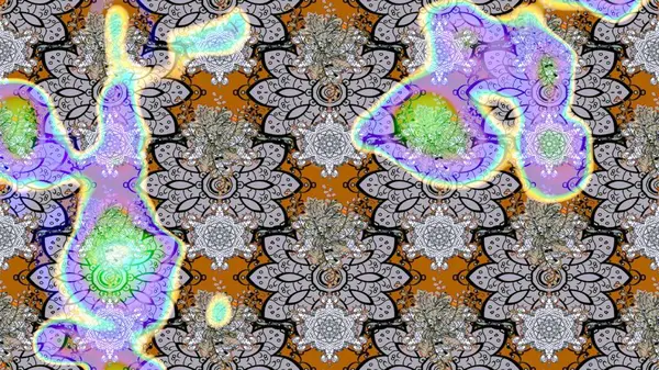 Küçük çiçekteki sevimli çiçek deseni. Raster deseni. Gri renkte yaz çiçekleri. Raster illüstrasyonu.