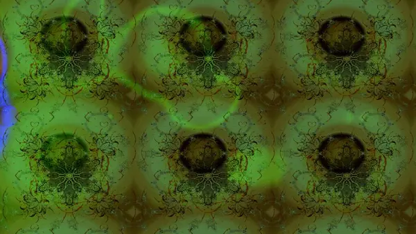 Çiçek ve yapraklı karalama şeklinde Raster çiçek deseni. Yumuşak, yeşil renkli bahar çiçekleri. Raster illüstrasyonu.