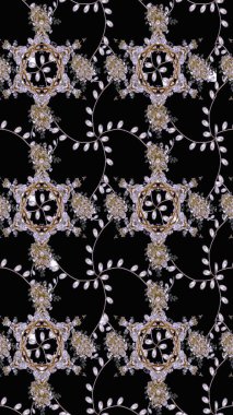 Raster düz çiçek çizim deseni. Hediye ambalaj kağıdı, tebrik kartları, posterler ve pankart tasarımı. Siyah renkte çiçekler.