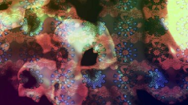 Sevimli çiçek raster deseni. Modaya uygun kumaş deseni. Renkli Yaz Temalı eskiz kalıbı. Düz Çiçek Elementleri Tasarımı.