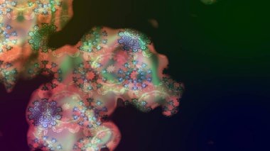 Parlak renkli çiçekleri ve gri renkli yaprakları olan harika bir çiçek deseni. Moda baskıları için zarif bir şablon. Modern çiçek arkaplanı. Halk stili.