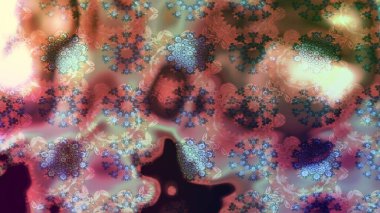 Tropik çiçek desenleri. Raster illüstrasyonu. Kahverengi renkte çiçekler.