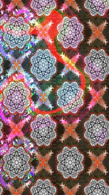 Raster illüstrasyonundaki çiçek desenli çizim. Suluboya tarzında gri renkte çiçekler.