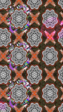 Eskiz modeli etnik tasarım. Çiçekleri, deniz kabukları, mandalaları ve suluboya efektleriyle donanma geçmişi. Yatak çarşafları, ceket, paket tasarımı, kumaş ve moda kavramları için tekstil baskısı.