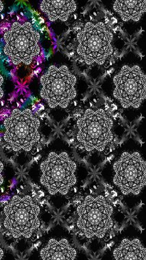 Sevimli çiçek raster deseni. Siyah renkli çiçekler. Renkli Bahar Teması eskiz kalıbı. Düz Çiçek Elementleri Tasarımı.