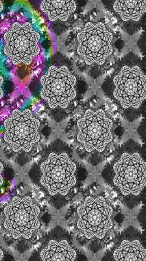 Raster düz çiçek çizim deseni. Hediye ambalaj kağıdı, tebrik kartları, posterler ve pankart tasarımı. Gri renkli çiçekler.