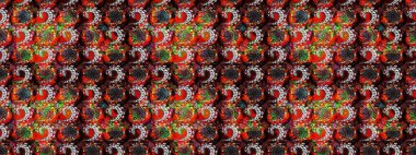 Soyut çiçek çizim kalıbı arka planı. Raster deseni. Raster illüstrasyonu. Siyah renklerde. Küçük çiçekte sevimli çiçek deseni var..