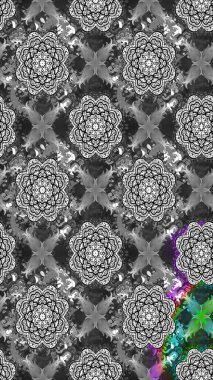 Üzerinde gri renkte çiçekler olan bir çiçek deseni çiz. Suluboya tarzında gri renkte çiçekler.