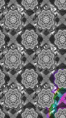 Çiçek desenli eskiz, yaz çiçekleri. Gri renkli çiçekler. Renkli Bahar Teması eskiz kalıbı. Düz Çiçek Elementleri Tasarımı.