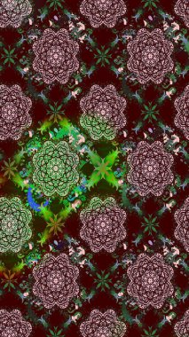 Raster Illustrasyon 'daki Çiçek Deseni' nin son moda çizimi. Güzel kumaş deseni. Renkli Yaz Temalı eskiz kalıbı. Düz Çiçek Elementleri Tasarımı.