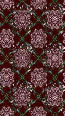 Küçük çiçekteki sevimli çiçek deseni. Raster deseni. Kahverengi renkte yaz çiçekleri. Raster illüstrasyonu.