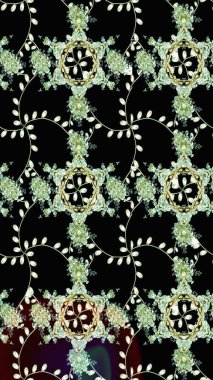 Sevimli çiçek raster deseni. Siyah renkli çiçekler. Renkli Bahar Teması eskiz kalıbı. Düz Çiçek Elementleri Tasarımı.