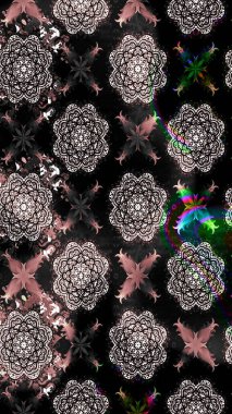 Elle çizilmiş çiçek desenli Raster çizimi. Tekstil, kumaş, ambalaj, hatıra defteri için hoş bir çiçek arkaplanı. Çocuksu tasarım. Siyah arkaplanda.