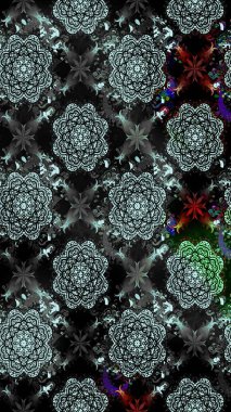 Eskiz arkaplan modeli. Siyah yapraklı yabani çiçekler. Suluboya, elle çizilmiş. Raster illüstrasyonu.