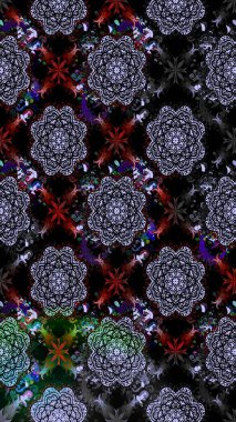 Parlak çiçekli kolaj çiçekleri siyaha boyanmış. Çiçekli zambakların eskiz geçmişi. Çiçek tasarımı için inanılmaz kolaj cennet tarzı..