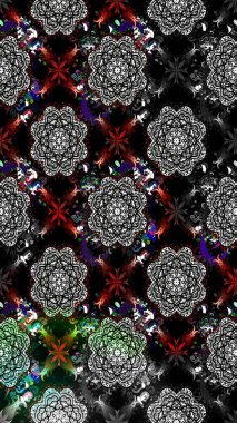 Soyut etnik raster çizim kalıbı. Kabile sanatı boho baskısı, klasik çiçek arkaplanı. Arkaplan dokusu, duvar kağıdı, siyah renkli çiçek teması.