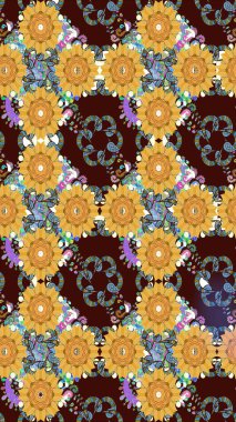 Doodle çiçekler ve dalları, otlar ve çiçekler. Elle çizilmiş. Raster resim. Güzel kumaş deseni.