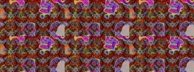 Tomurcukları çiçek olan sevimli bir çiçek deseni. Eskiz geçmişi. Raster illüstrasyonu. Kumaş, tekstil, duvar kağıdı baskısı için. Eski usul. Raster..