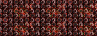 Çiçek deseni. Raster illüstrasyonu. Chichi 'nin kumaş kalıbını çiz. Renkli Bahar Teması eskiz kalıbı. Düz Çiçek Elementleri Tasarımı.