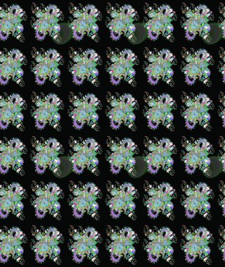 Şirin çiçekler. Raster Moda kumaş deseni. Çizgi çizimi deseni.