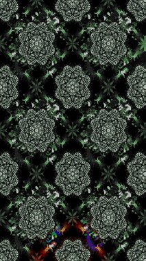 Çiçek buketleriyle klasik bir eskiz şekli. Raster illüstrasyonu. Siyah renklerde.