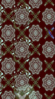 Çizim çiçek deseni duvar kâğıdı olarak kullanılabilir. Kahverengi renkli çiçekler. Raster illüstrasyonu.