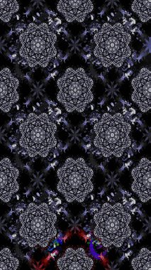 Şirin çiçek elementleri. Siyah renkli çiçekler. Raster illüstrasyonu. Çizim.