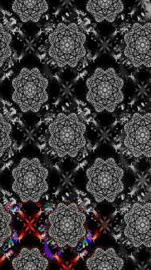 Renkli çizim kalıbı. Çiçek arkaplan. Çiçek duvar kâğıdı. Raster illüstrasyonu. Siyah renklerde sevimli tekstil.