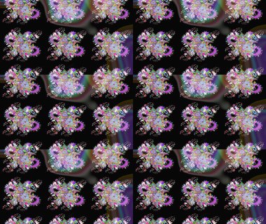 Küçük çiçekteki sevimli çiçek deseni. Güzel karalamalı çiçek desenli çizim. Güzel kumaş deseni. Raster illüstrasyonu.