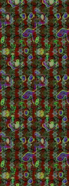 Çizim çiçek deseni duvar kâğıdı olarak kullanılabilir. Yeşil renkli çiçekler. Raster illüstrasyonu.