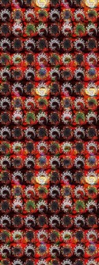 Botanik çizim kalıbı. Organik elementler. Suluboya etkisi. Raster deseni.