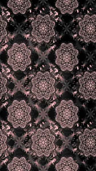 Gri renkli gri papatya deseni. Raster illüstrasyonu. Gri renklerde.